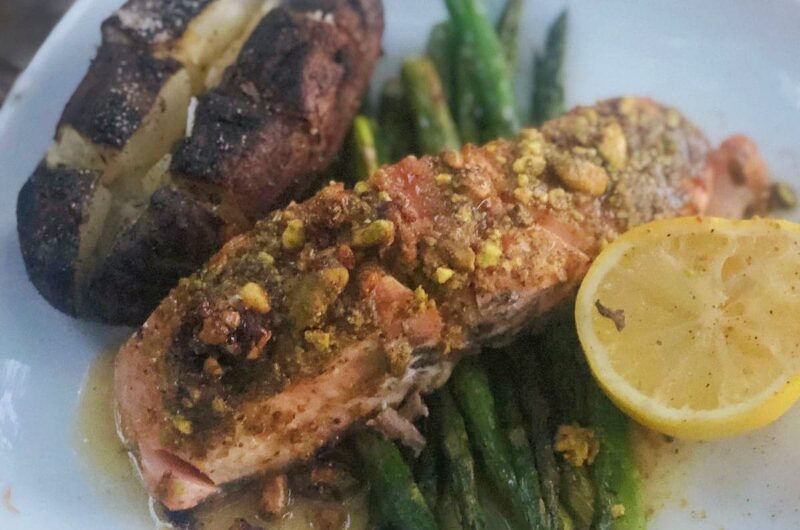 Pistachio Crusted Salmon w/ Maple Butter Dressing